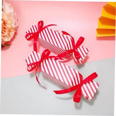 100pcs Candy Box For Christmas With Ribbons DIY Sweets