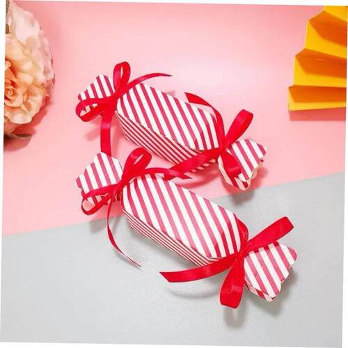 100pcs Candy Box For Christmas With Ribbons DIY Sweets