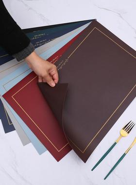 欧式家用方形皮革餐垫酒店餐厅创意餐盘西餐垫隔油隔热餐桌垫定制
