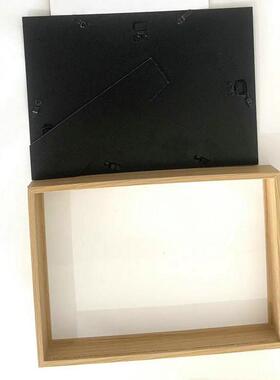 灯光画相框中式可拆卸中空3cm画框实木DIY 摆台桌面装饰画相框