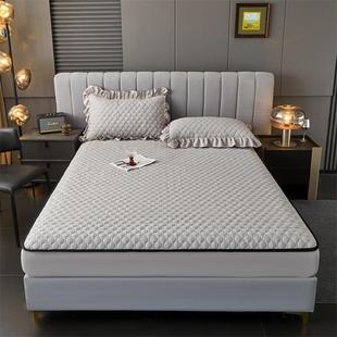 2滑025新款 防床F5M77TS9笠三件套棉床罩带花边防拆滑床夹垫套床单