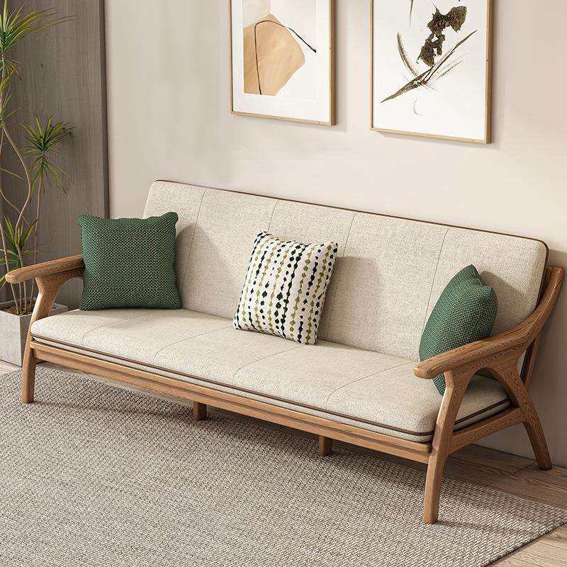 沙发小户型冬夏两用科技布四季沙发实木白蜡木现代简约三人位沙发