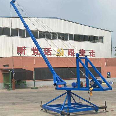 鱼塘水库吊池塘装卸渔船货物吊运机起重机60度旋转鱼塘长臂吊机