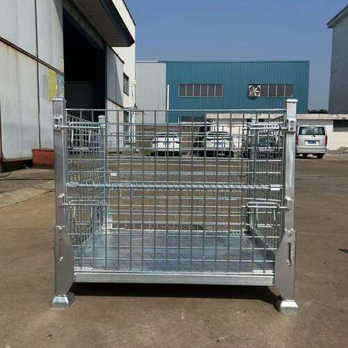镀锌金属网格料箱 折叠网格箱 折叠金属周转箱可镀锌可喷塑可折叠