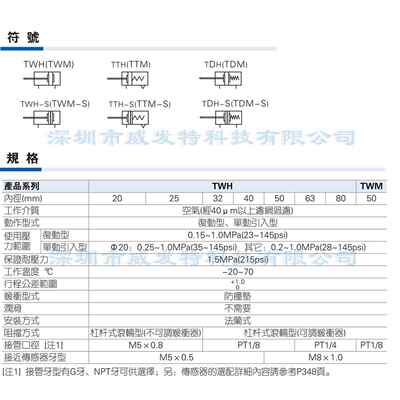 TWH20X15SL TWH20X15SLF阻挡气缸 满额包邮