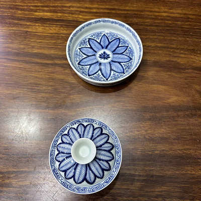 盖碗功夫茶家用二柴芭蕉叶杯子景德镇承盖碗手工元青花茶碗才壶窑