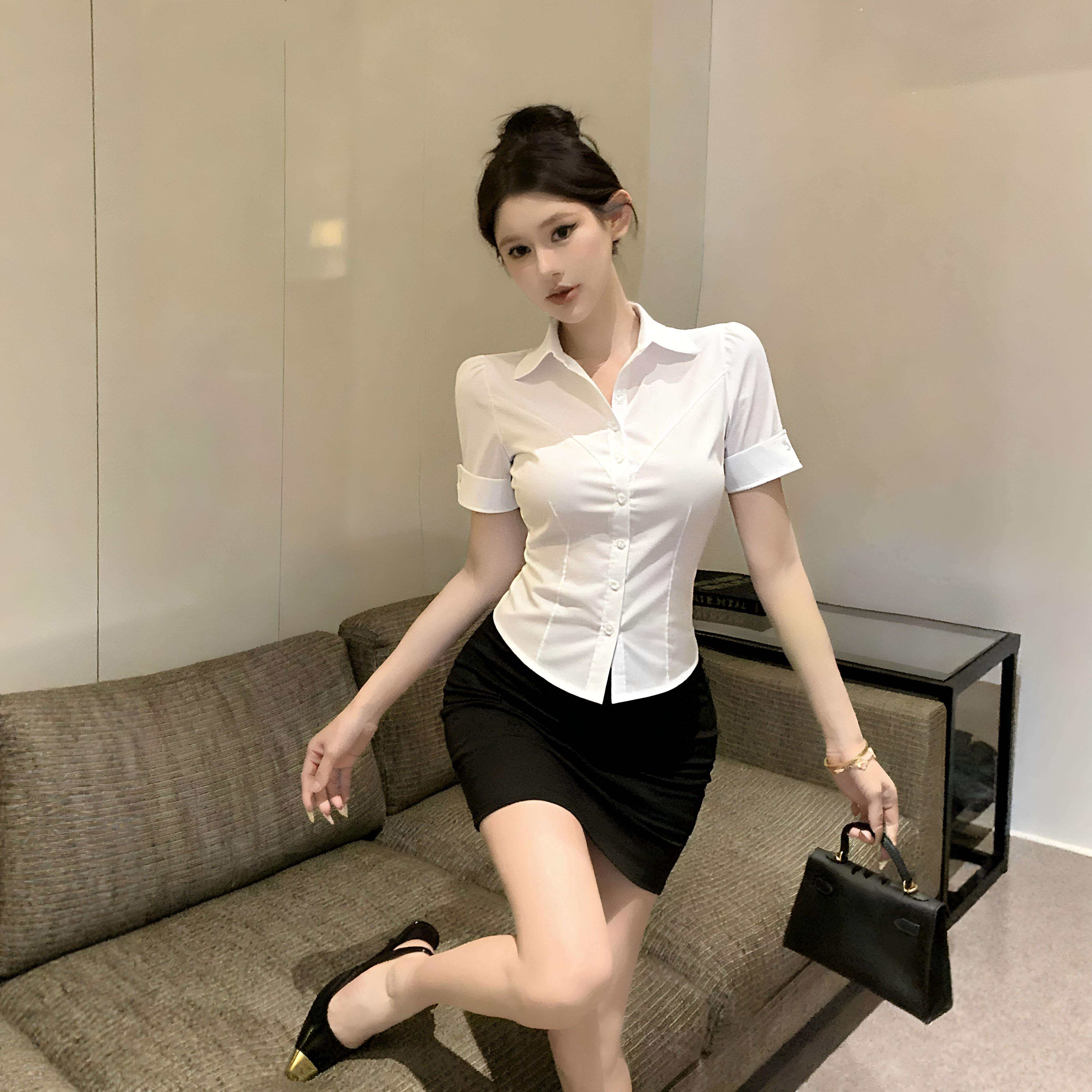 2026新款足浴足疗技师工作服女气质套装会所公主性感包臀裙夏