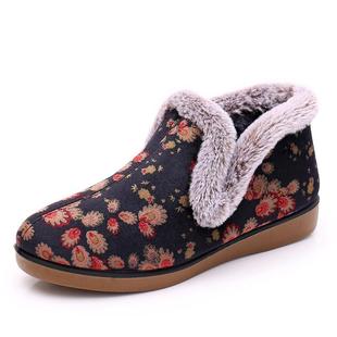 绒加厚保暖防滑老人老棉奶奶鞋 正品 女棉鞋 冬季 加中老年妈 北京布鞋