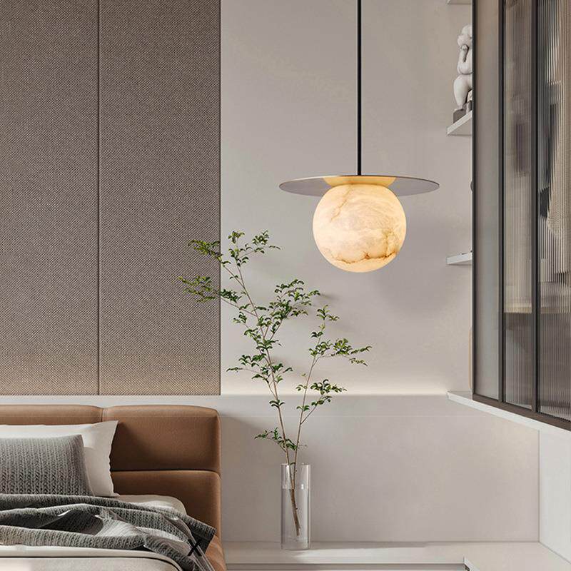 西班牙云石卧室床头吊灯现代简约轻奢创意中式新款设计餐厅吧台灯