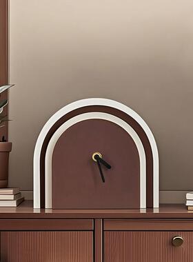 创意现代艺术钟表摆件客厅家用桌面台式座钟静音学生床头台面时钟