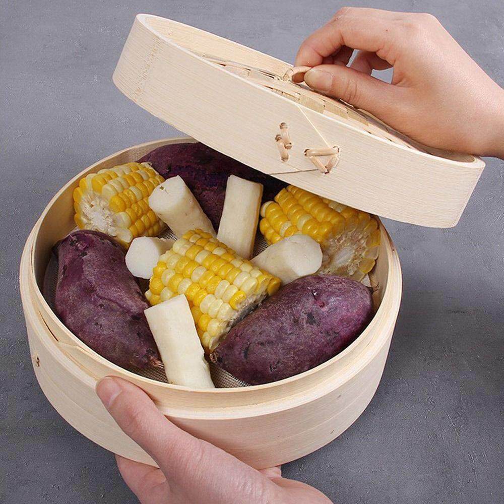Bamboo Steamer Basket with Lid Dumpling Steamer Basket