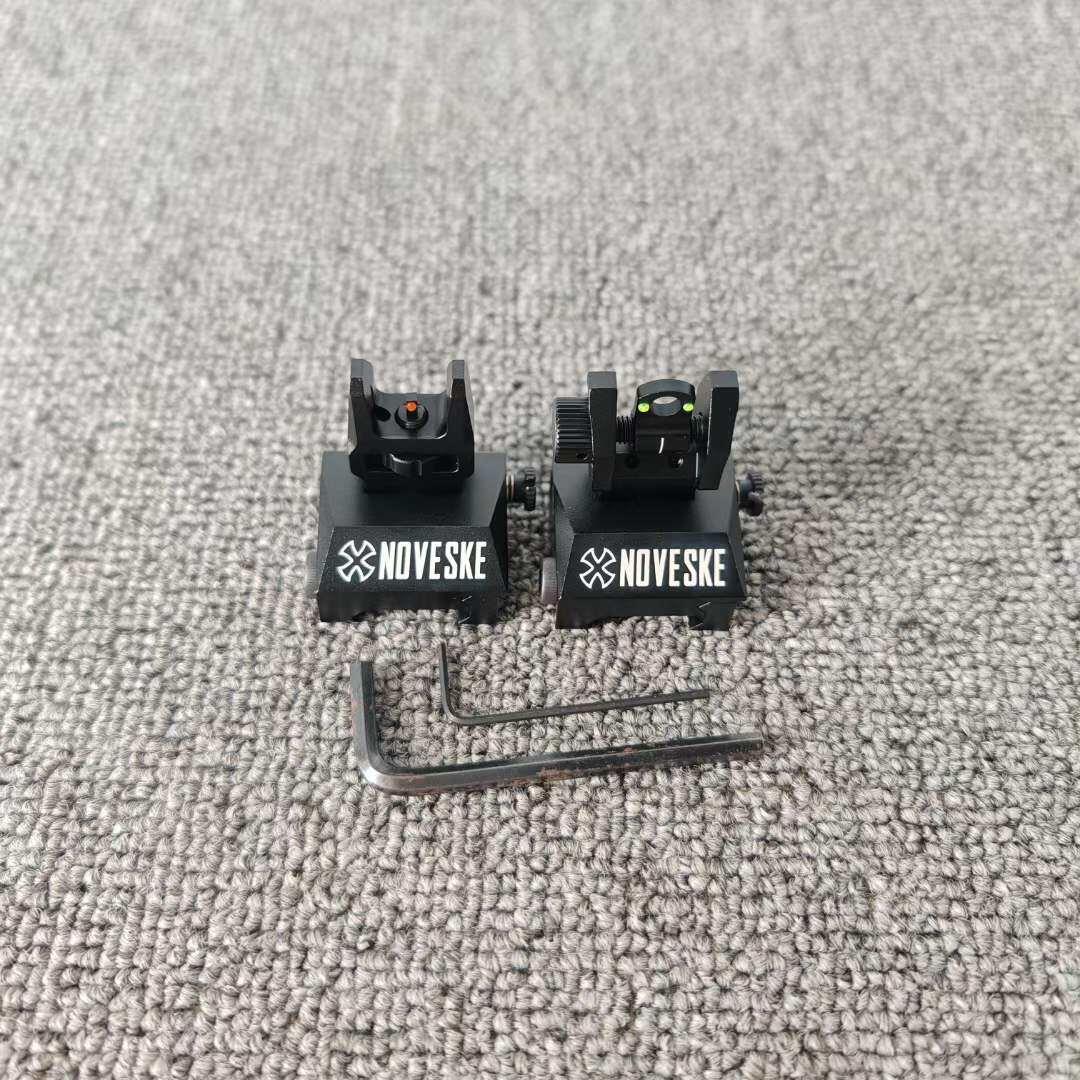 N4标金属折叠光纤机瞄KAC特洛伊前后准星照门通用20~21mm