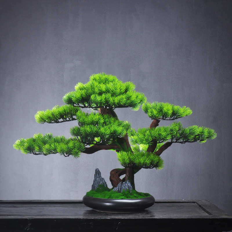 仿真迎客松盆景摆件客厅玄关桌面松树酒店禅意样板间展示柜软装品,家居饰品,装饰摆件,淘宝优惠券,粉丝福利购,淘宝优惠卷