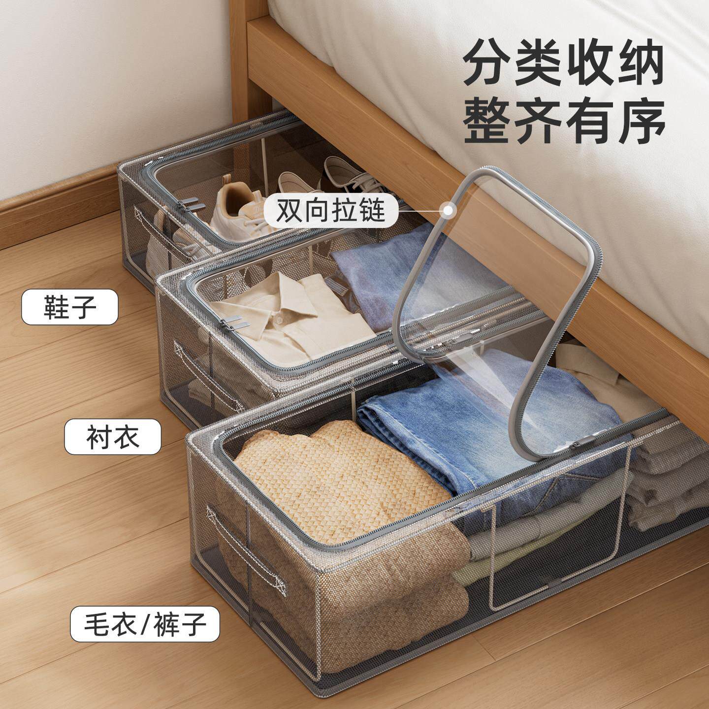 整床底鞋子理师推荐鞋收纳盒透明鞋存放盒子收纳盒神器省间空不占