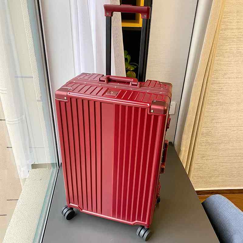 高档爱麦杆士结婚拉箱万向高档红色旅箱行箱陪轮嫁行李嫁妆箱男女