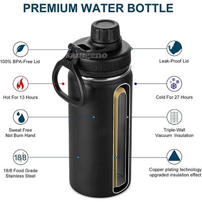 Insulated Water Bottle, 1000ml 32 oz Stainless Steel Double