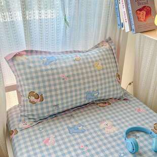 宿舍专床笠纯棉全棉床单人套宿舍90x190寝室国际A类上下用床床垫