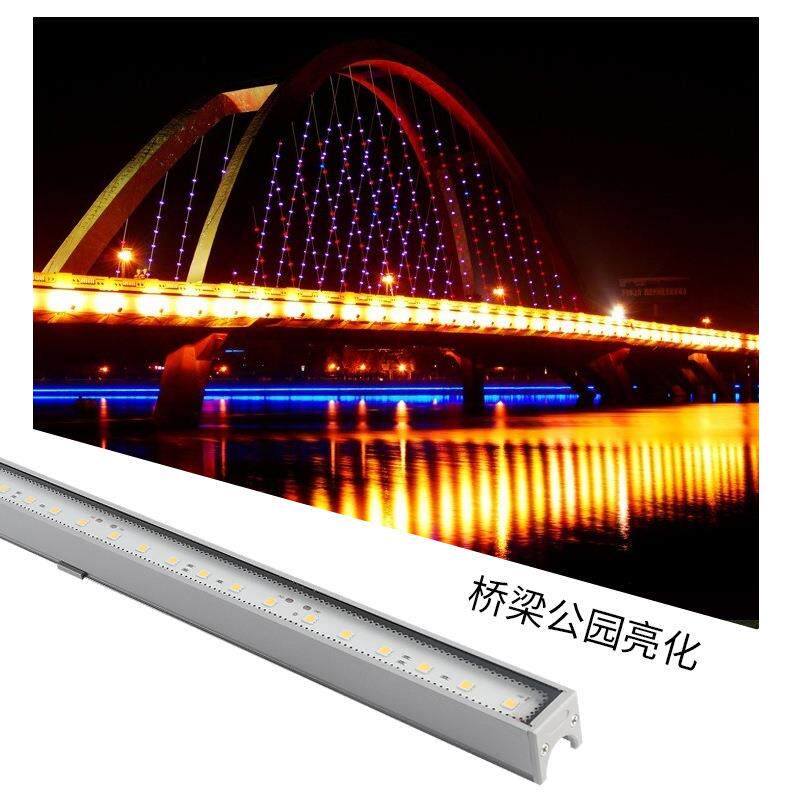 led灯条楼体桥梁夜景工程亮化防水硬条灯户外12w廓线线条灯