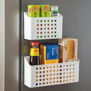 冰箱磁吸收纳盒侧面强力磁铁置物架免打孔壁挂式厨房保鲜膜储物盒