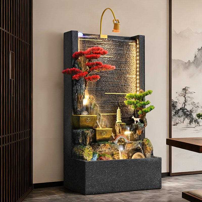 水幕墙假山喷泉流水摆件客厅庭院公室水景循环水鱼缸加湿器