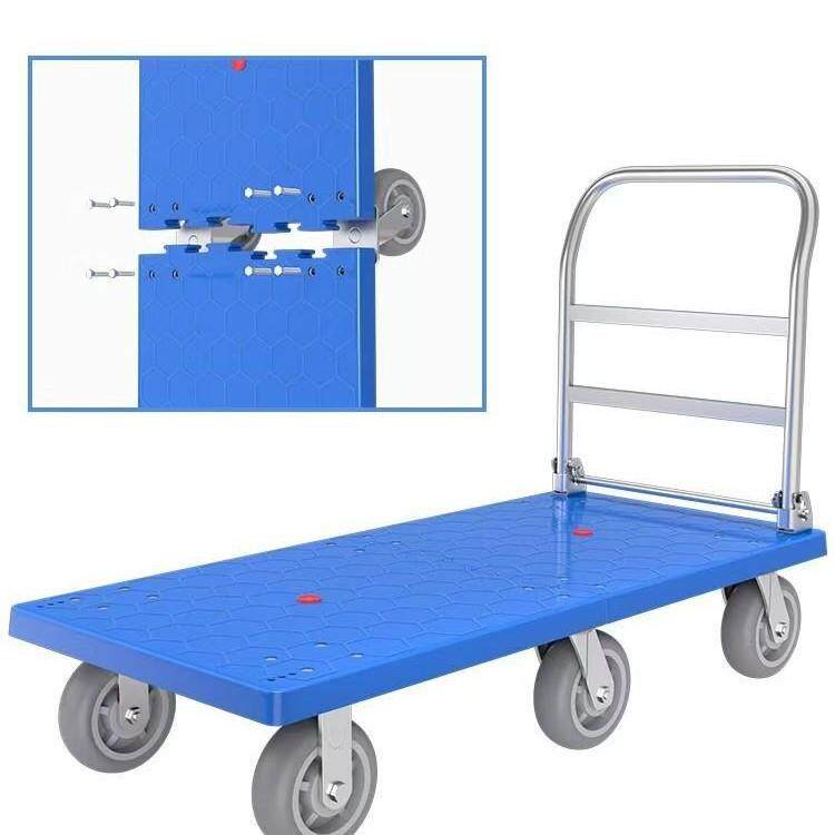 平板车加厚重型加大加长手推车加厚重型静音仓库折叠推拉货搬运车