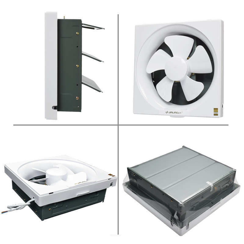 金羚10寸方形百叶窗排气扇厨房卫生间静音半塑排风换气APB25-5-30