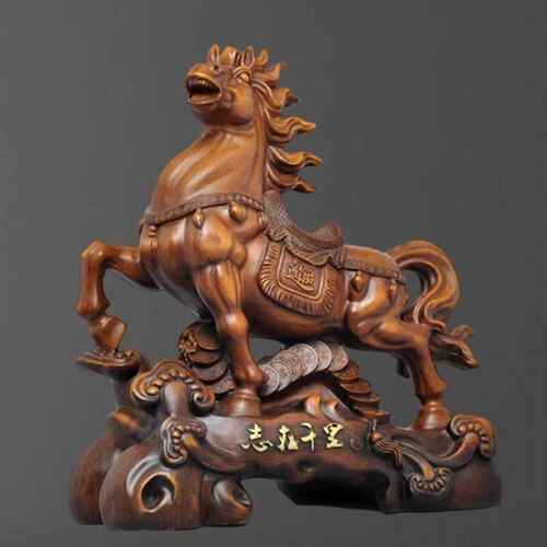 木雕工艺品开业树脂马到成功客厅家居饰品摆件礼品马酒柜玄关店铺