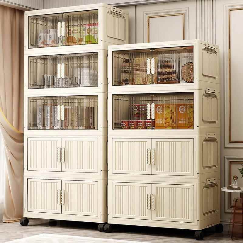 芙蕾米收纳柜加厚宝宝衣柜卧室衣服置物架家用储物柜可折叠多层塑料柜子床笠拉车