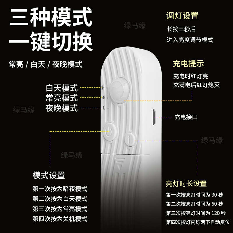 充电款无光斑LED霓虹灯条智能人体感应灯带楼梯灯橱柜灯床围底灯