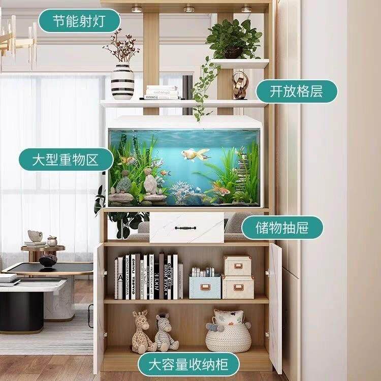 隔断柜家用客厅餐厅欧式简约现代入户玄关柜门厅柜屏风小型鱼缸柜