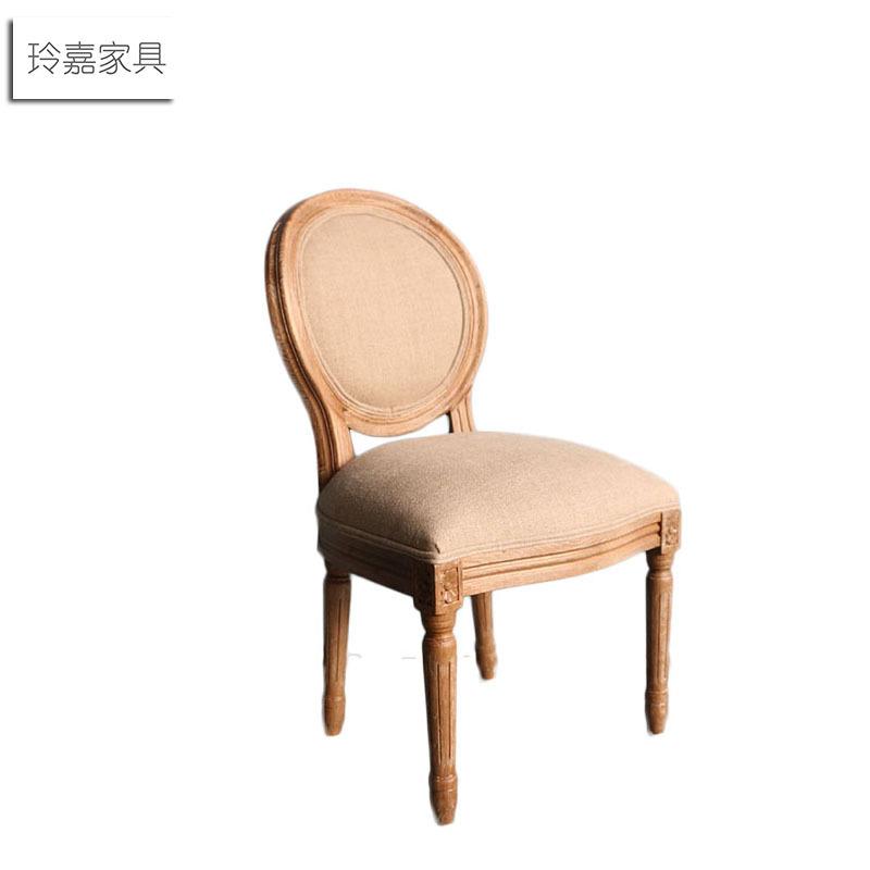 法式复古做旧圆背餐椅 儿童龙门椅 影楼儿童椅 实木椅子