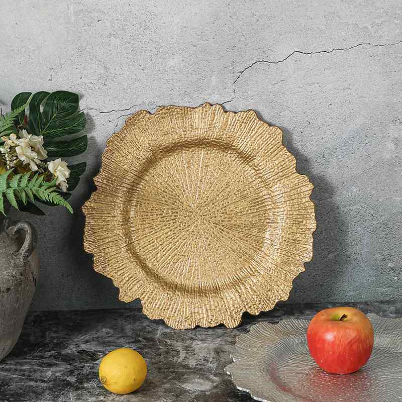 charger plates2024新款复古不规则家用客厅水果盘酒店盘外贸