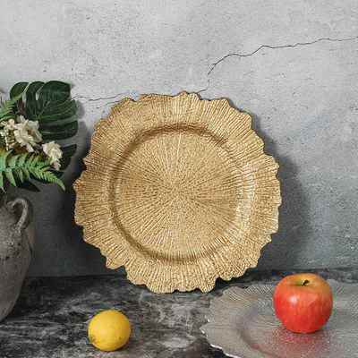 charger plates2024新款复古不规则家用客厅水果盘酒店盘外贸