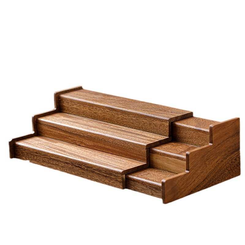 胡桃木茶杯架多功能桌上收纳架实木伸缩架咖啡茶具批发置展示架