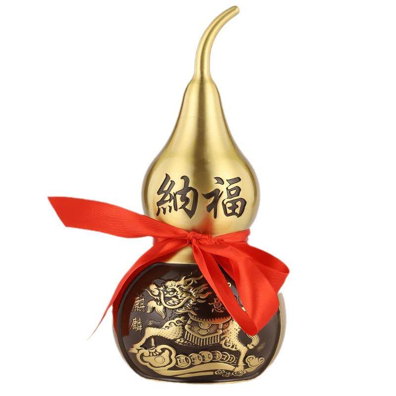 厂家开口铜葫芦麒麟葫芦吉祥如意开盖八卦葫芦摆件铜器