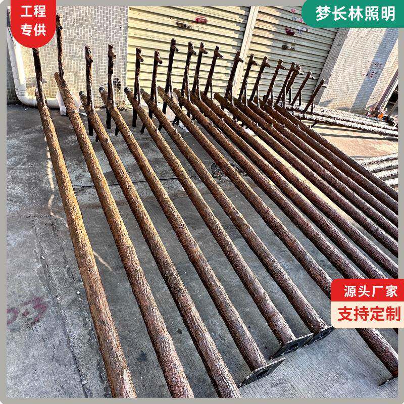 仿古庭院灯杆仿木纹烤漆树脂漆面民宿温泉影视城客栈景区仿竹灯杆