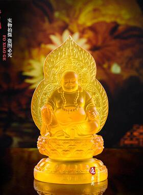新款树脂彷琉璃大肚弥勒佛客厅居家供奉笑佛像招财摆件厂家结缘