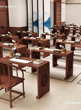 实DTM木书法桌桌国学桌琴全训班学校教培室桌子