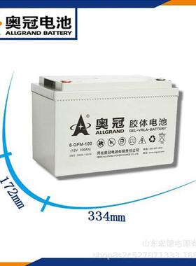 奥冠蓄电池6-GFMJ-120胶体免维护12V120AH直流屏太阳能光伏电池
