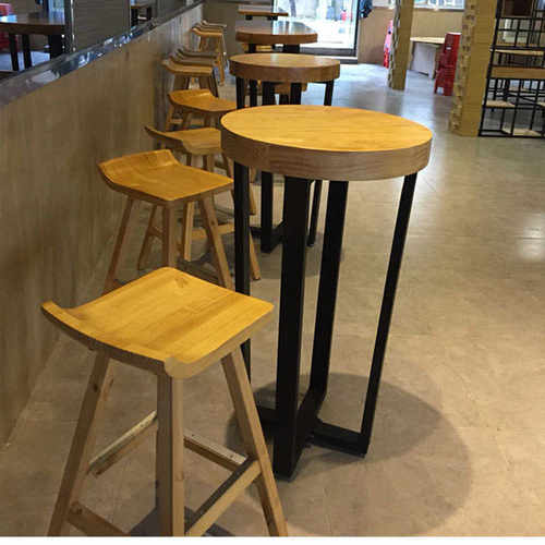 椅茶店桌椅桌多功能吧组合小圆凳酒吧实木桌椅铁吧台吧台艺高脚奶