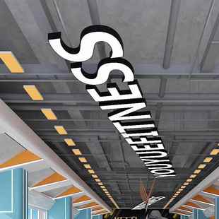 六边形六角吊灯字人母ed异形l造型灯办公738室健身圆房形字形吊线