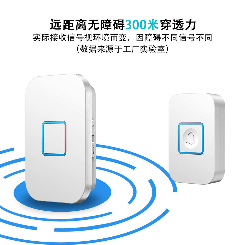 家用无线门铃 一拖六 远距离遥控电子门铃呼叫器 英美欧 外贸