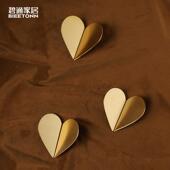 碧通轻奢黄铜拉手金色整体橱柜衣柜门家俱爱心拉手小把手