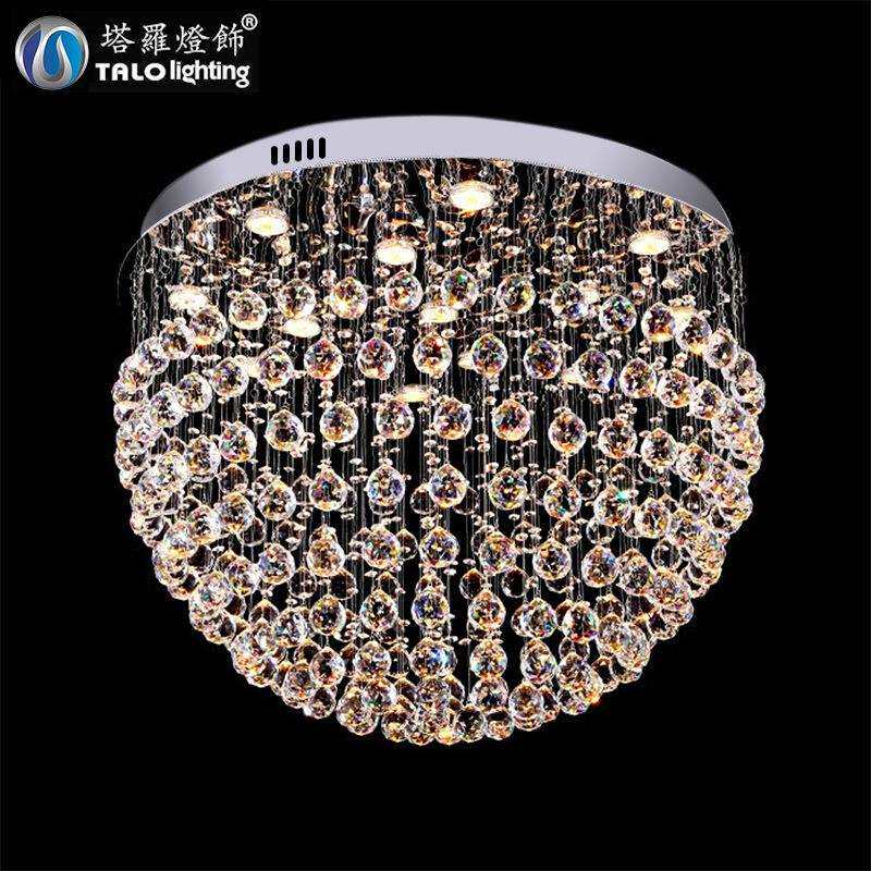 亚马逊跨境圆形水晶灯饰现代简约LED客厅卧室吸顶灯创意轻奢灯具