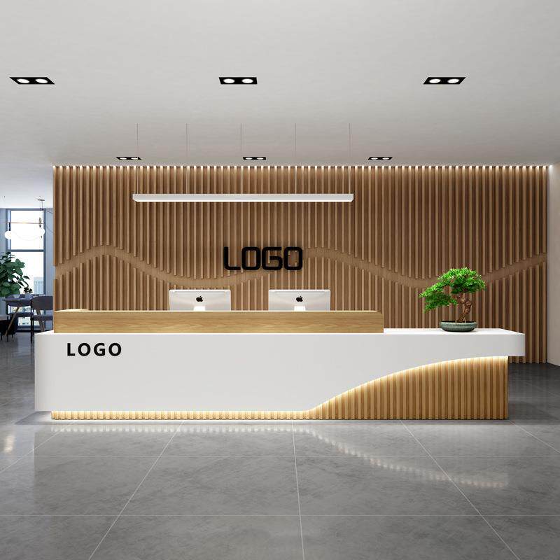 简约现代公司前台接待台酒店前台桌吧台收银台网红潮店柜台