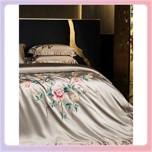 YKF68T588宫廷被风120支贡缎棉混纺四套件套丝刺绣花床上用