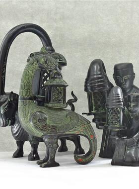 汉代宫廷牛灯长信宫灯雁鱼灯鸟型灯青铜器彷古工艺礼品摆饰开 业