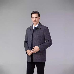NN中年毛大牌羊呢风衣 高端士6805 高品双面羊绒大衣男质冬季 新款