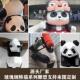 玻璃钢大型几何熊猫雕塑网红打卡摆件不锈钢爬墙动物卡通雕塑门头