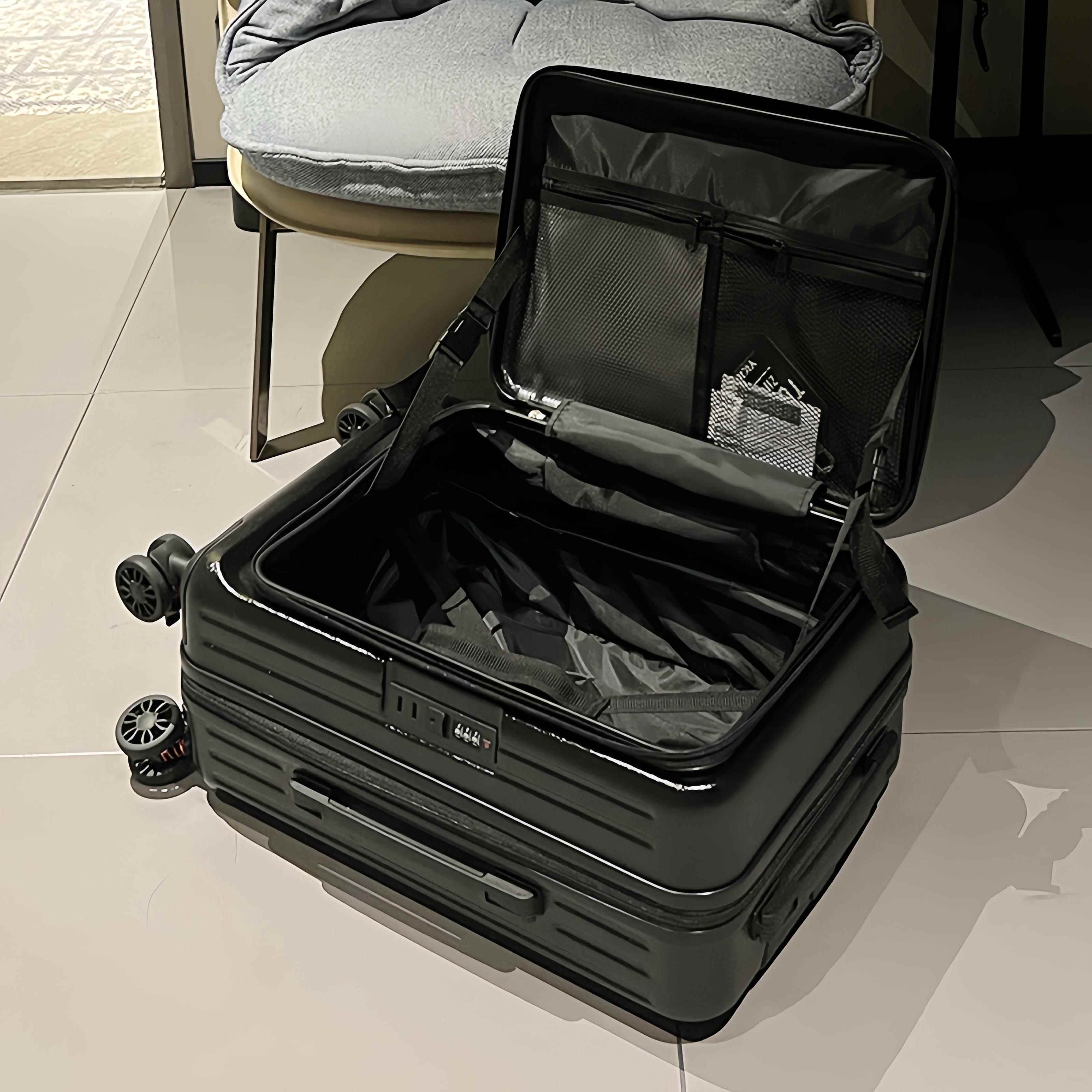 正品超大容量侧开口旅行李箱20寸静可扩展登机箱PC翻音盖拉杆箱女